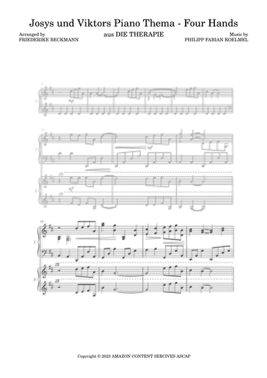 Josys And Viktors Piano Theme - Four Hands (arr. Friederike Beckmann)