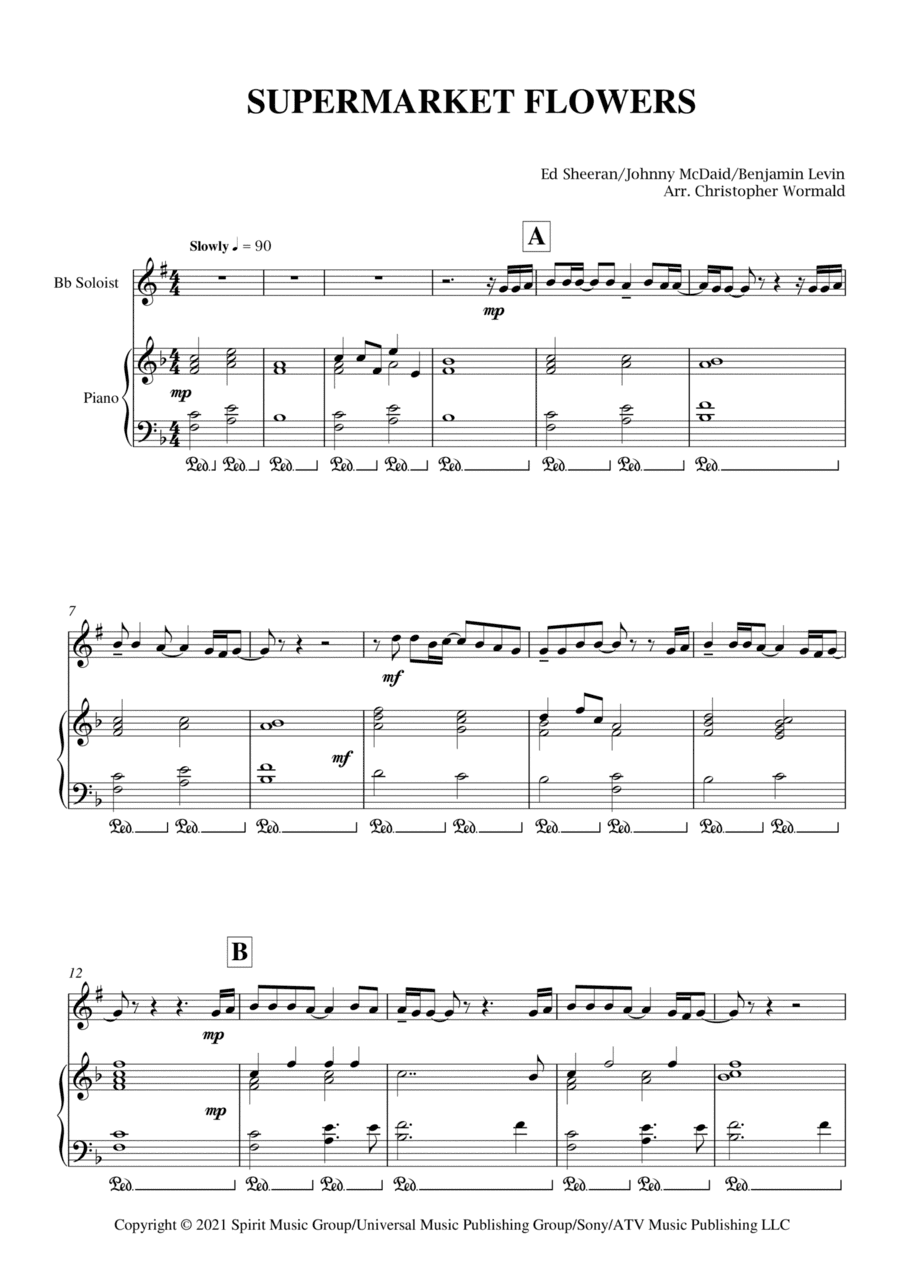 Supermarket Flowers (arr. Christopher Wormald)