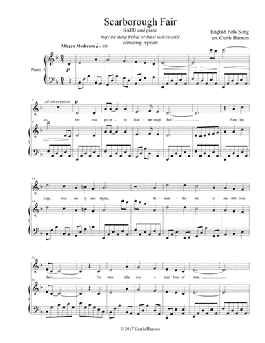 Scarborough Fair (SATB) (arr. Curtis Hanson)