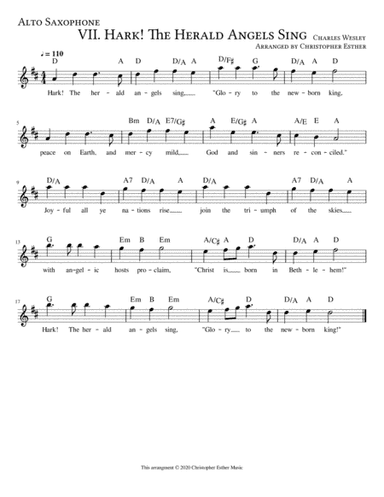 Hark! The Herald Angles Sing for Alto Saxophone (arr. Christopher Esther)