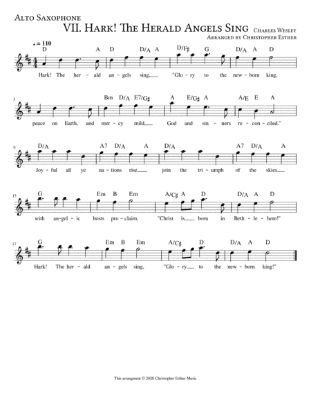 Hark! The Herald Angles Sing for Alto Saxophone (arr. Christopher Esther)