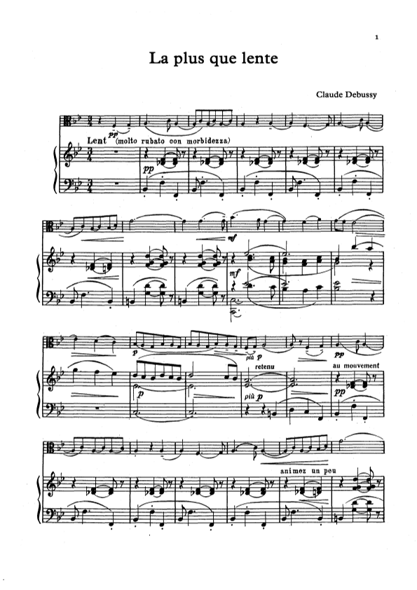 La plus que lente (arr. Unknown)