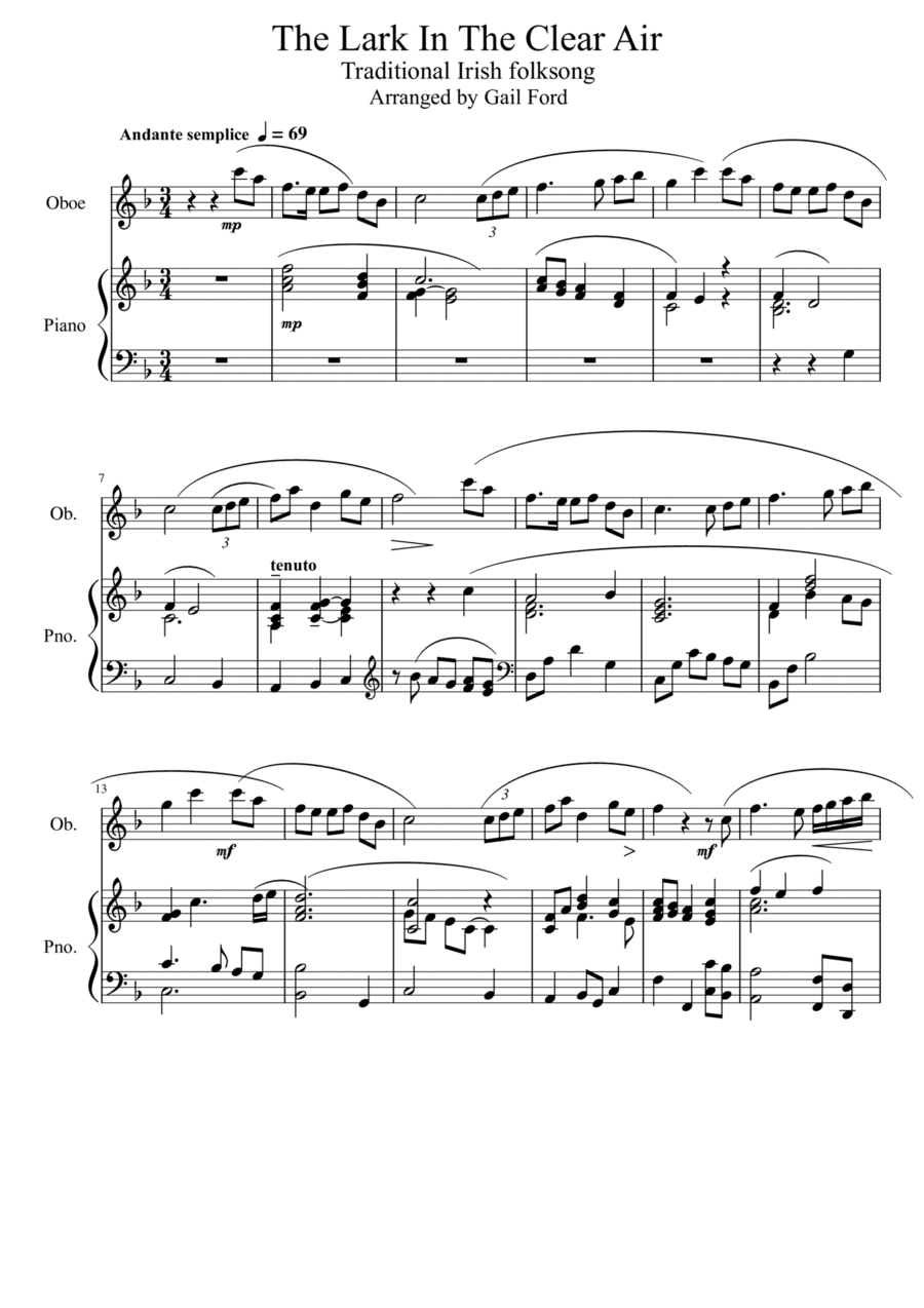 The Lark In The Clear Air (arr. Gail Ford)