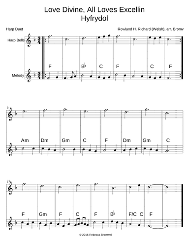 "Love Divine, All Loves Excelling" - Score Only (arr. Rebecca Bromwell)
