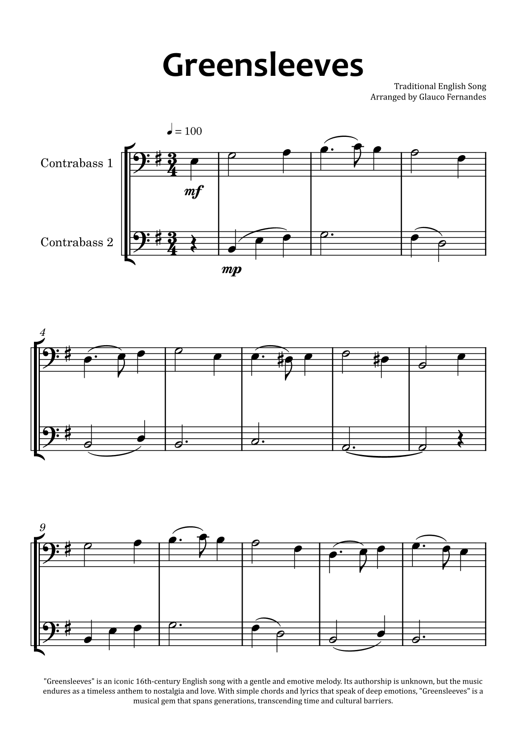 Greensleeves (arr. Glauco Fernandes)