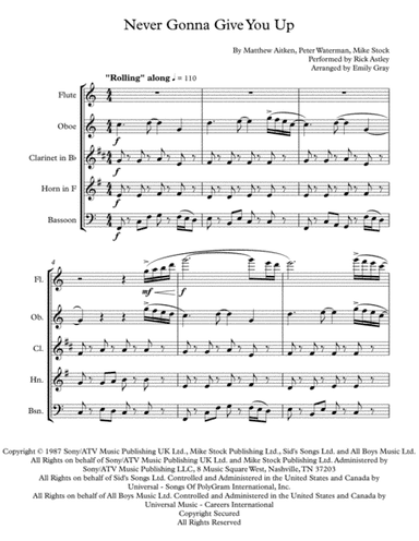 Never Gonna Give You Up (arr. Emily Gray)