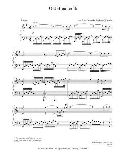 Old Hundredth (Doxology) (arr. Kristin Stahlecker Heckman (ASCAP))