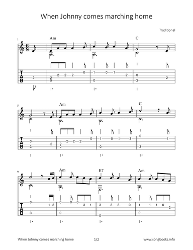 When Johnny comes marching home (arr. Bettina Schipp)