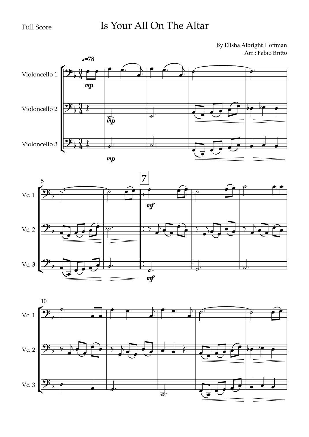 Is Your All On The Altar? (arr. Fabio Britto)