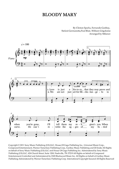Bloody Mary (arr. Milanov)