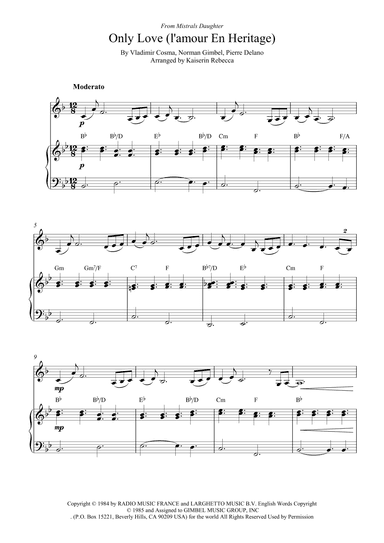 Only Love (l'amour En Heritage) (arr. Kaiserin Rebecca)
