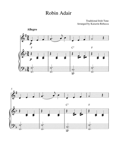 Robin Adair (arr. Kaiserin Rebecca)