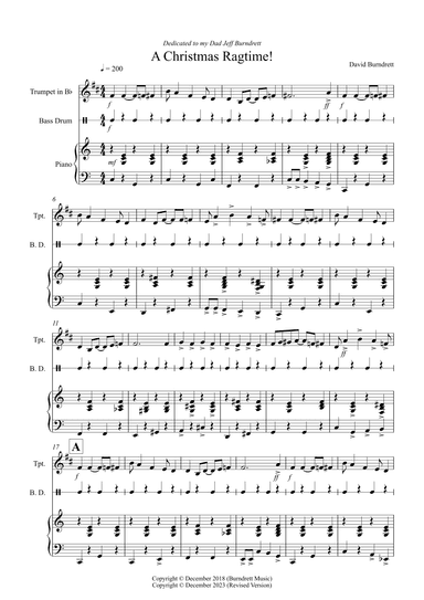 A Christmas Ragtime for Trumpet and Piano