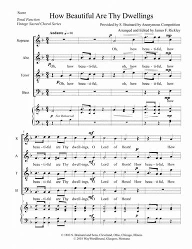 How Beautiful Are Thy Dwellings (arr. James F. Rickley)