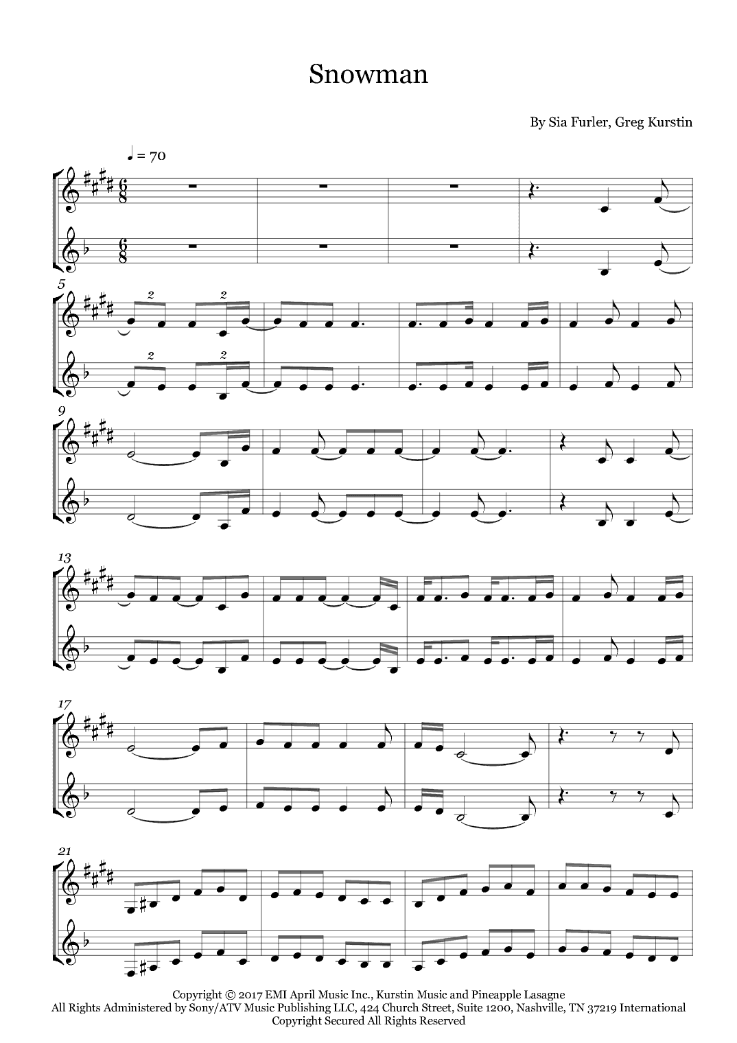 Snowman (arr. Fernanda Moura)