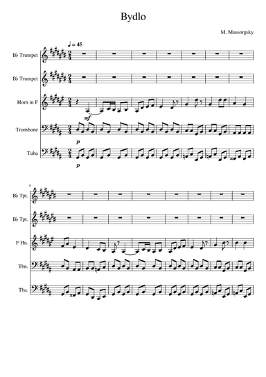 Bydlo - Pictures at an Exhibition (Cattle) (arr. Edward Fall)