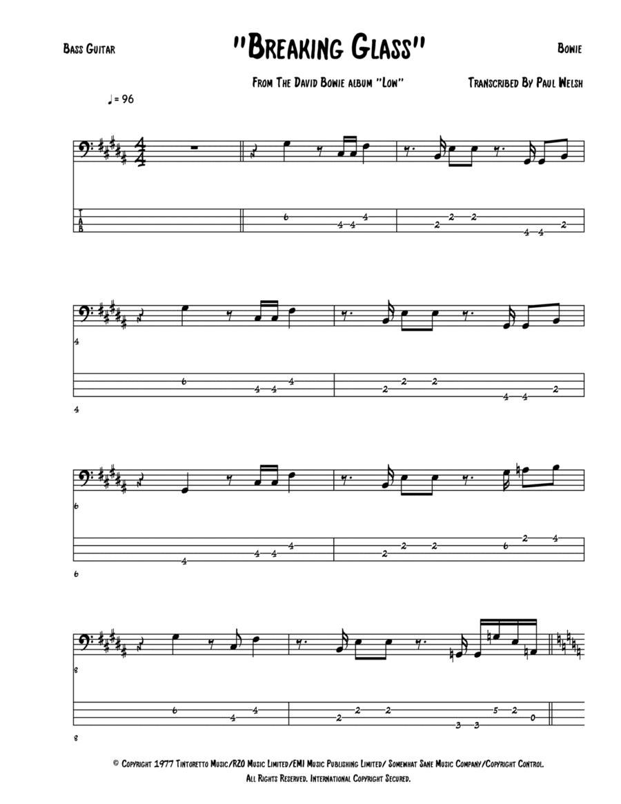 Breaking Glass (arr. Accubass)