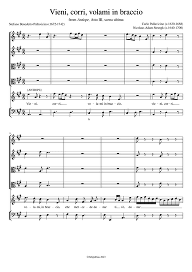 Vieni, corri, volami in braccio (from L'Antiope) (arr. Early Music Scores)