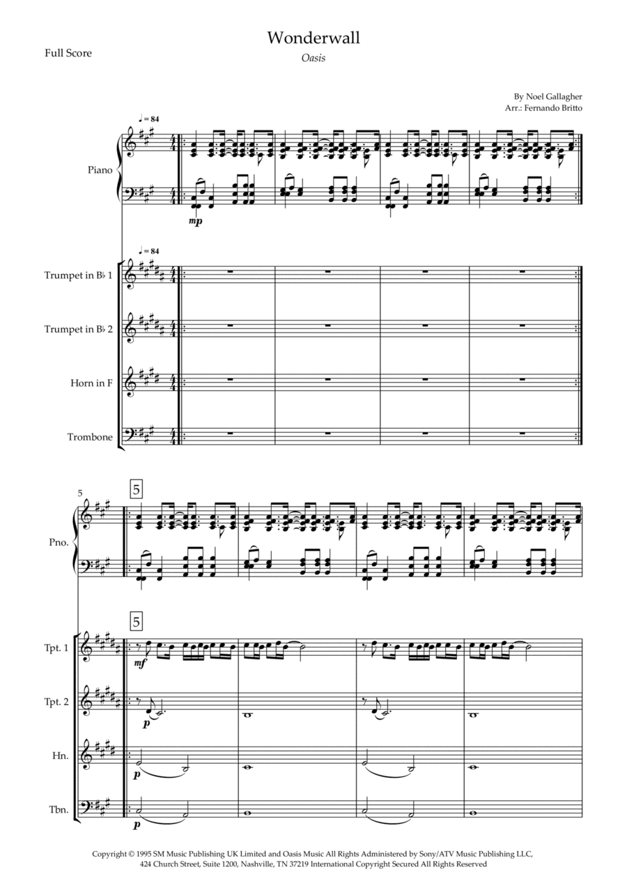 Wonderwall (arr. Fernando Britto)