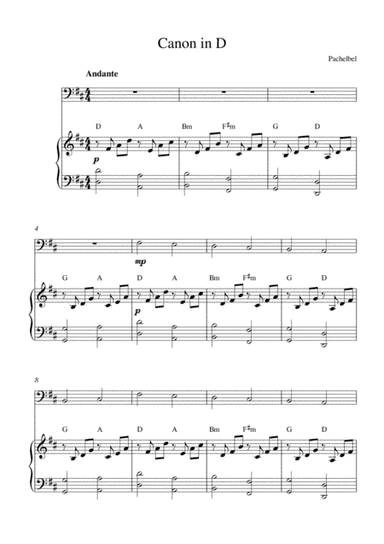 Canon in D (for cello solo and piano accompaniment) (arr. Kaiserin Rebecca)