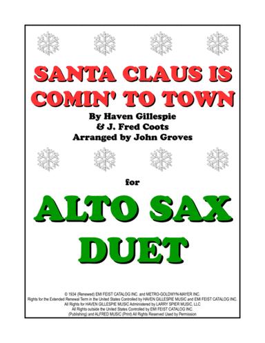 Santa Claus Is Comin' To Town (arr. John Groves)