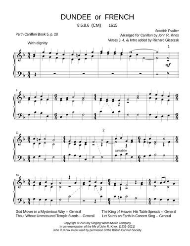 DUNDEE (FRENCH) (arr. John R. Knox & Richard Giszczak)