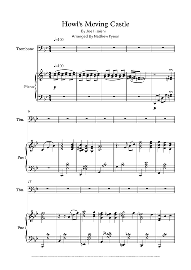 Howl's Moving Castle (arr. Matthew pyeon)