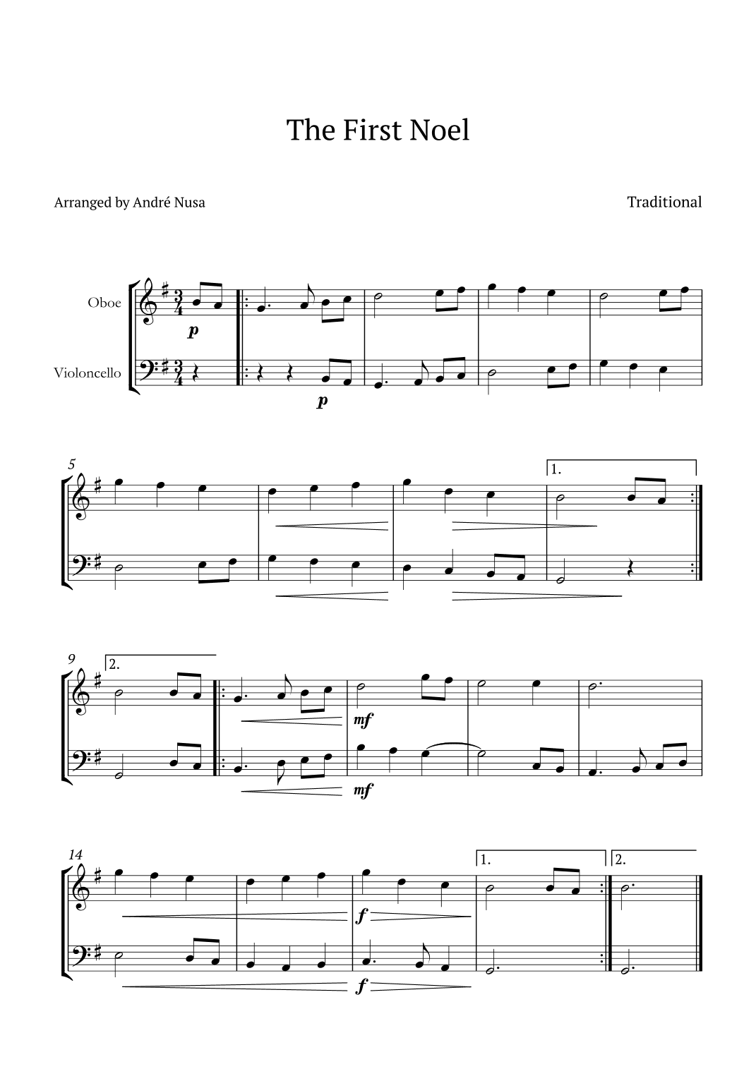 The First Noel (arr. André Nusa)