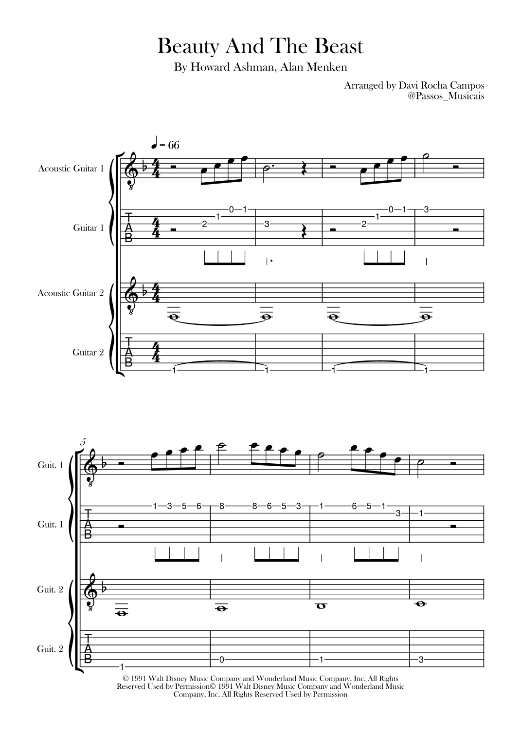 Beauty And The Beast (arr. Davi Rocha Campos)