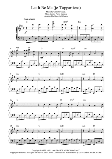 Let It Be Me (je T'appartiens) (arr. Kaiserin Rebecca)