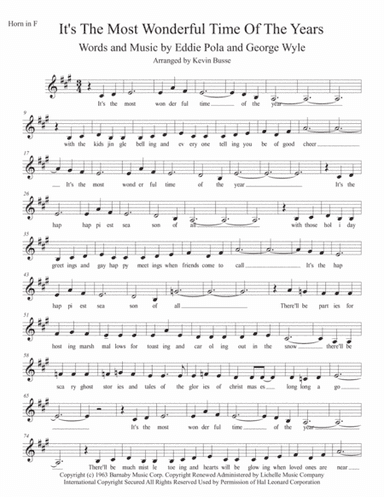 The Most Wonderful Time Of The Year (arr. Kevin Busse)