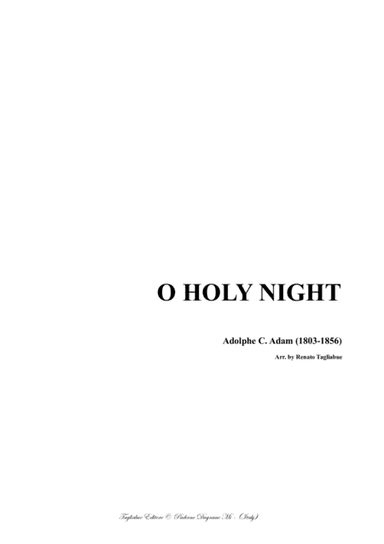 O HOLY NIGHT - Adam - For SATB Choir - SCORE ONLY (arr. Renato Tagliabue)
