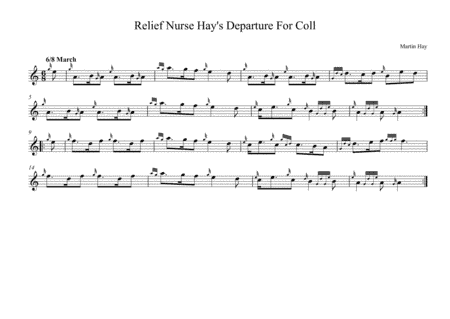 Relief Nurse Hay's Depature For Coll
