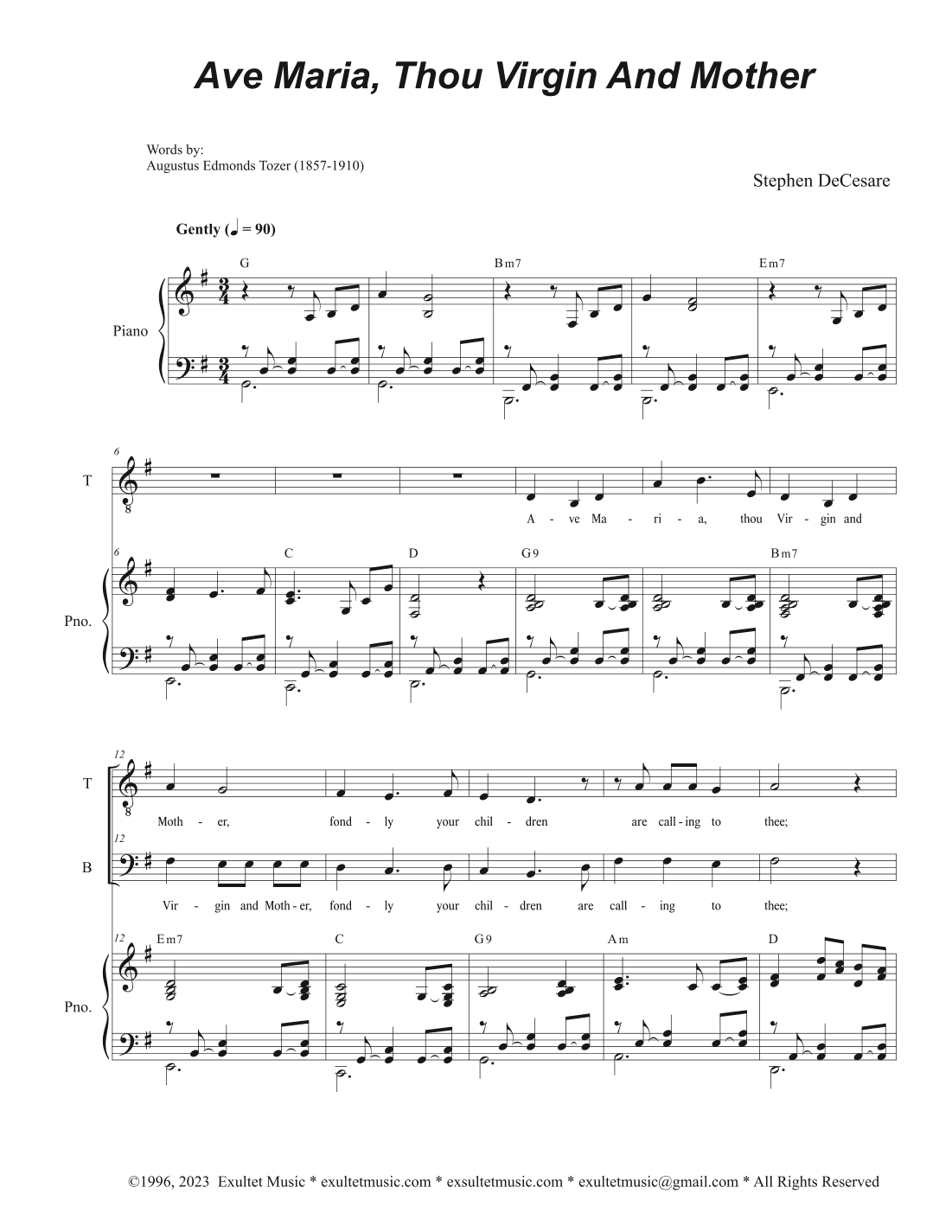 Ave Maria, Thou Virgin And Mother (Duet for Tenor and Bass solo)