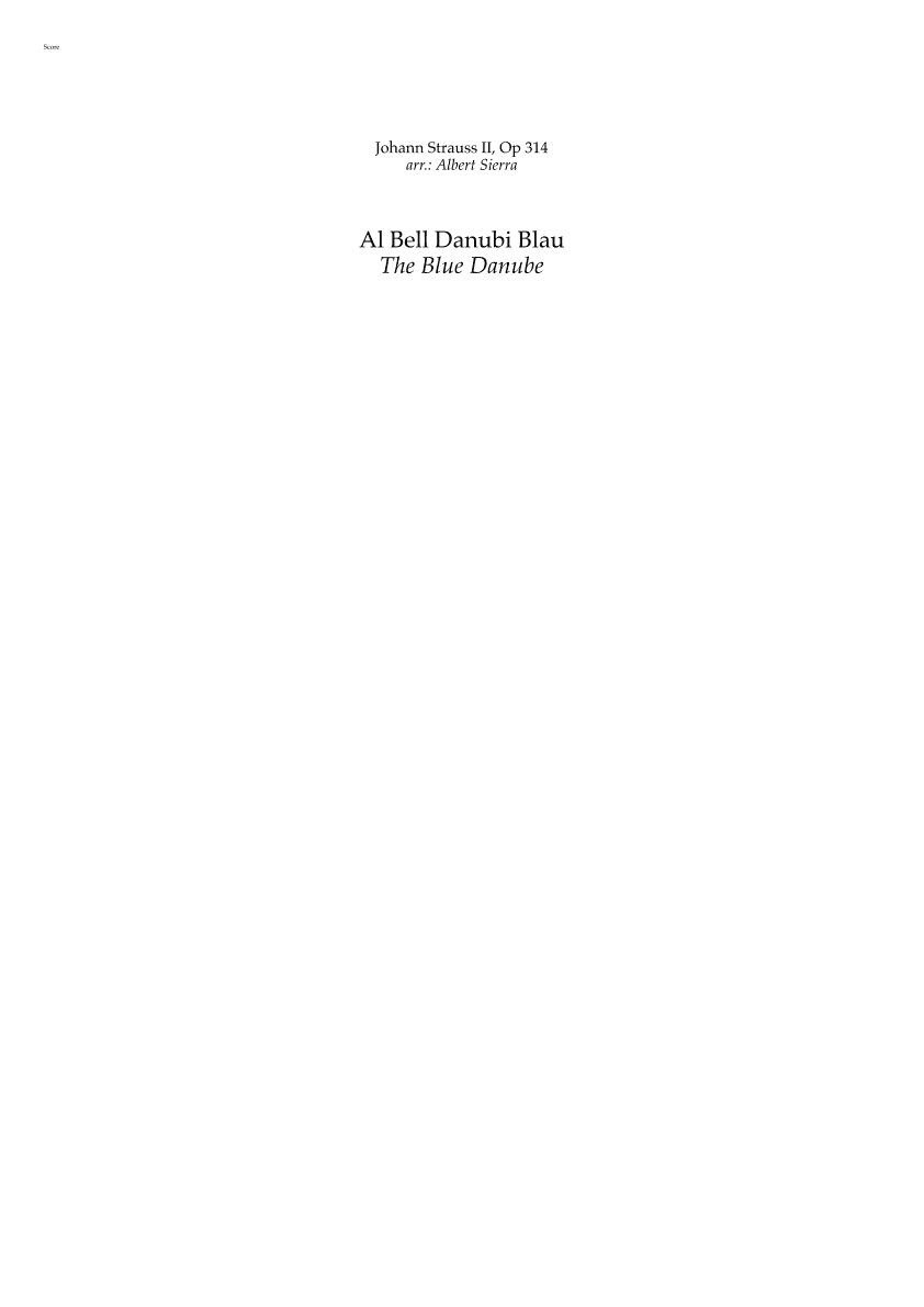 The Blue Danube (arr. Albert Sierra)