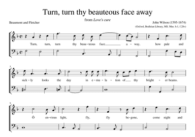 Turn, turn thy beauteous face away (arr. Early Music Scores)