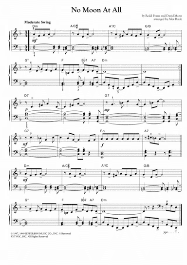 No Moon At All (arr. Alex Boyle)