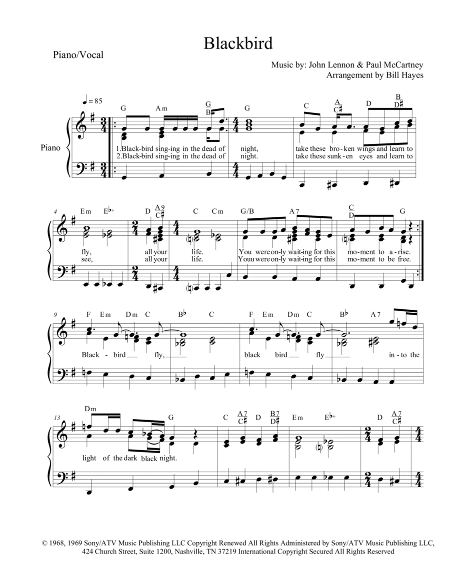 Blackbird (arr. Bill Hayes)