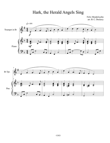 Hark, the Herald Angels Sing (Trumpet Solo with Piano Accompaniment) (arr. B. C. Dockery)