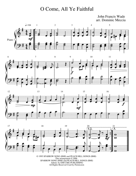 O Come All Ye Faithful (arr. Dominic Meccia)