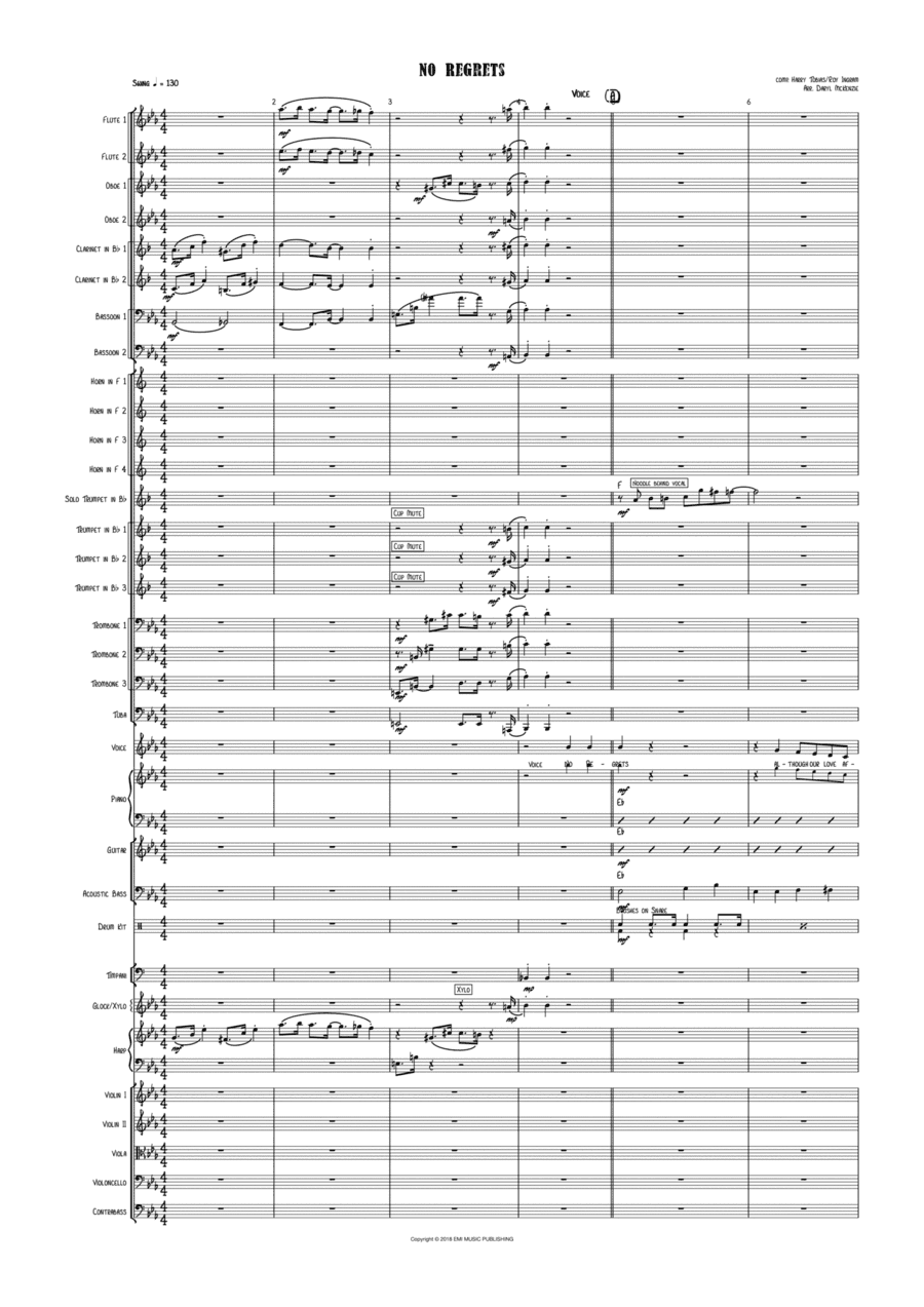 No Regrets (arr. Daryl McKenzie)