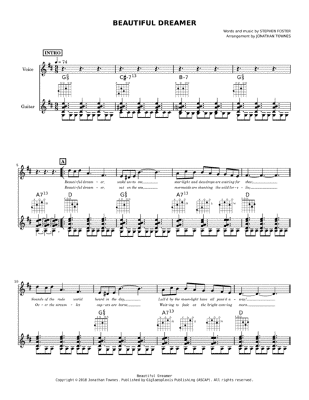 Beautiful Dreamer (arr. Jonathan Townes)