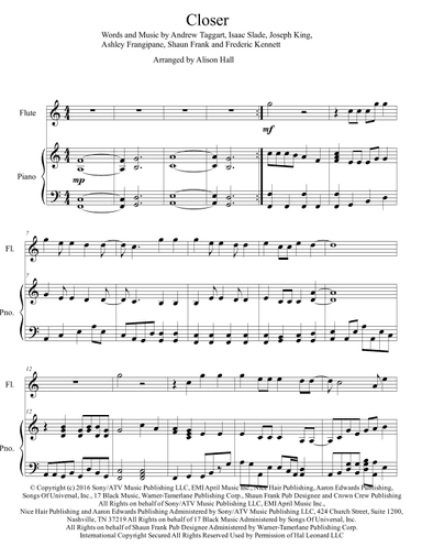 Closer (arr. Alison Hall)