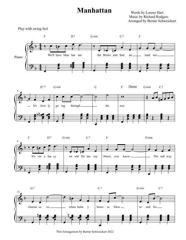 Manhattan (arr. Bernie Schweickart)