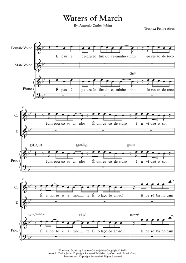 Águas De Março (waters Of March) (arr. Felipe Aires)