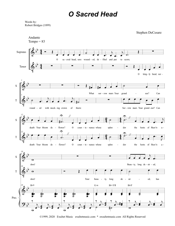O Sacred Head (Duet for Soprano and Tenor Solo)