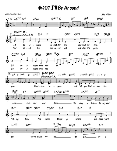 I'll Be Around (arr. John Fries)
