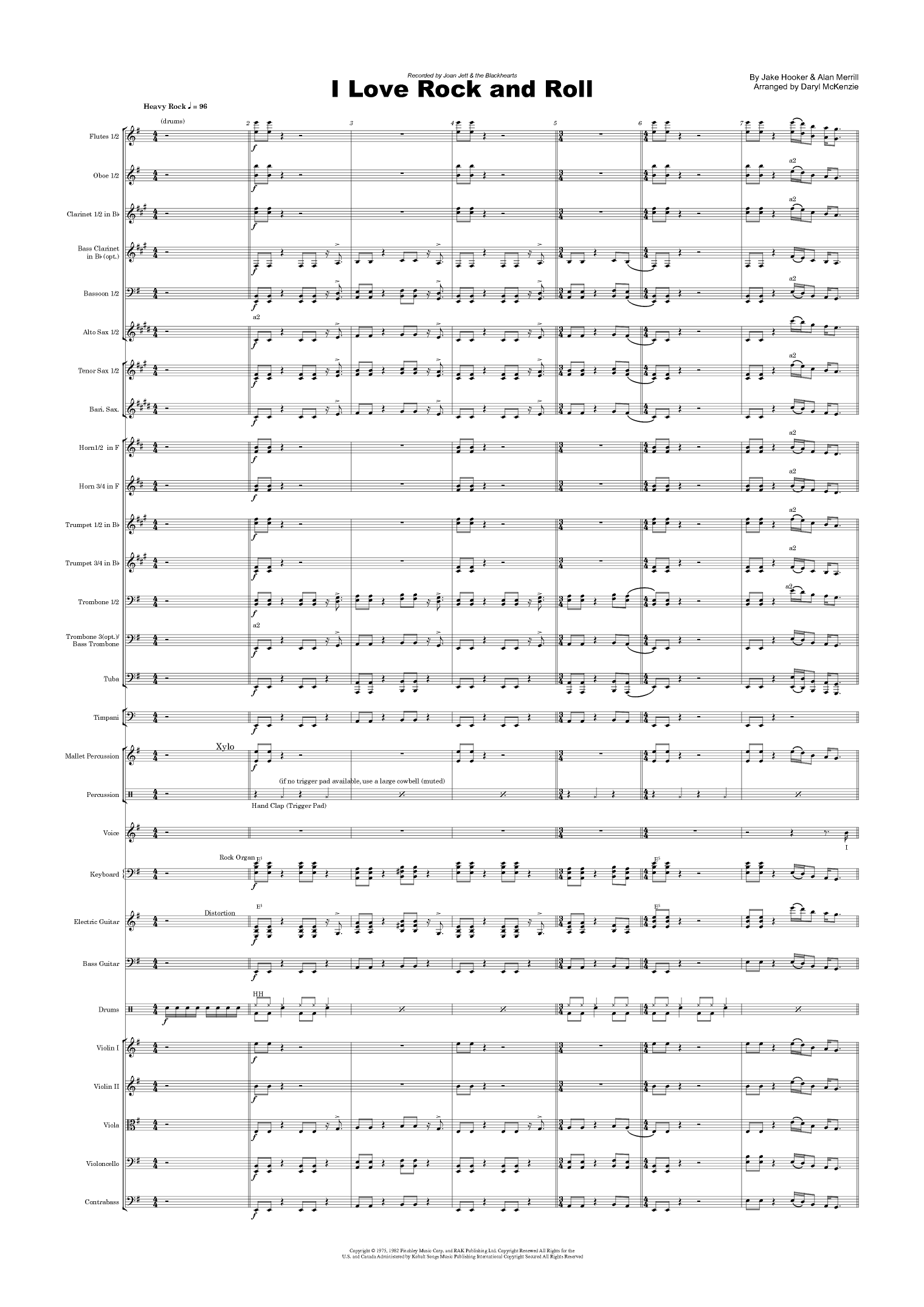 I Love Rock 'n Roll (arr. Daryl McKenzie)
