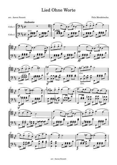 Lied Ohne Worte (Song Without Words) (arr. Aaron Sinnett)