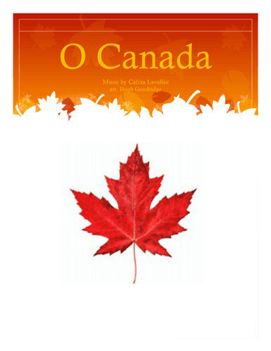 O Canada (arr. hugh goodrdge)